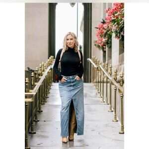 RM Rebecca Minkoff Denim Maxi Skirt Size 16